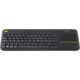 Clavier sans fil avec pavé tactile intégré Logitech Wireless Touch Keyboard K400 Plus Noir (AZERTY, Français)